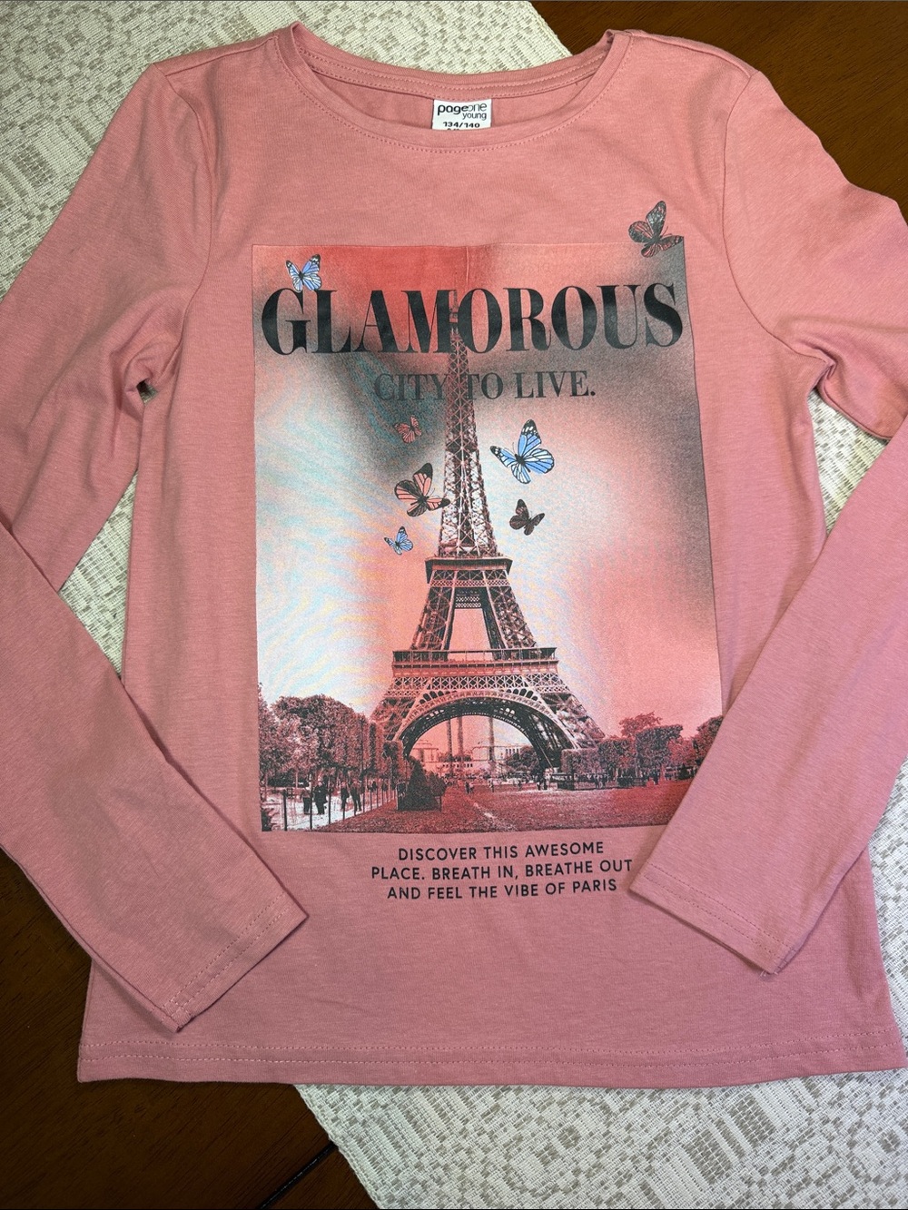 Page One Young Girl's Long Sleeve T-shirt Size 134/140(8-10Y)